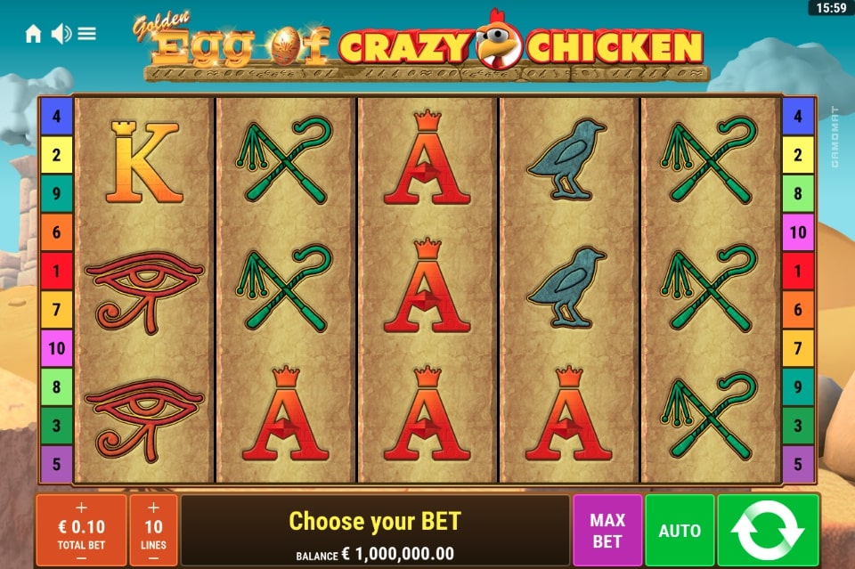 Golden Egg of Crazy Chicken Slot Game Main Screen